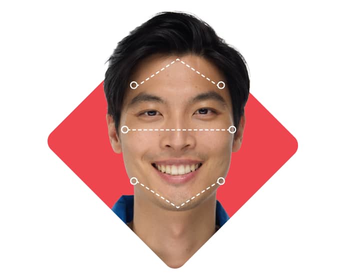 Diamond face outline on a reference model