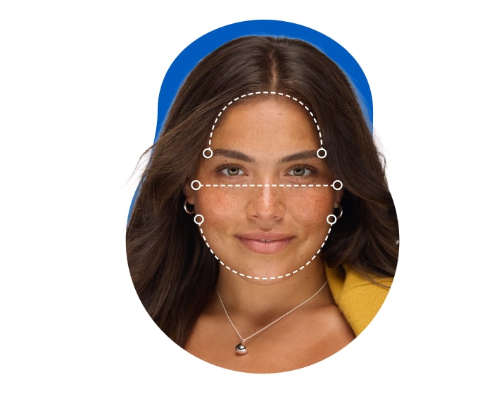 Pear face outline on a reference model