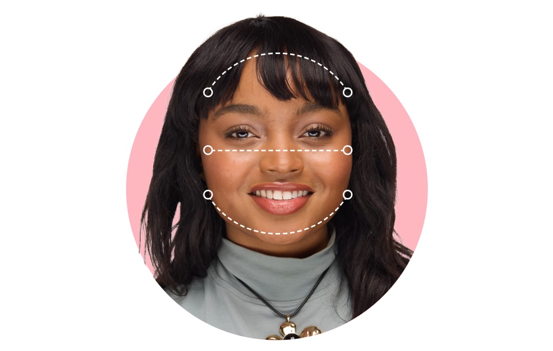 Round face outline on a reference model