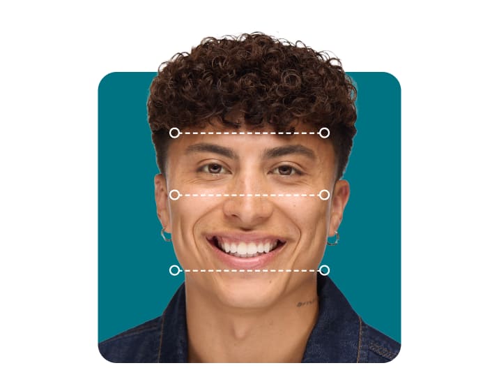 Square face outline on a reference model