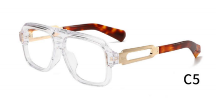 JJ Series Acetate Glasses J3315 — Clear with Tortoiseshell Temples